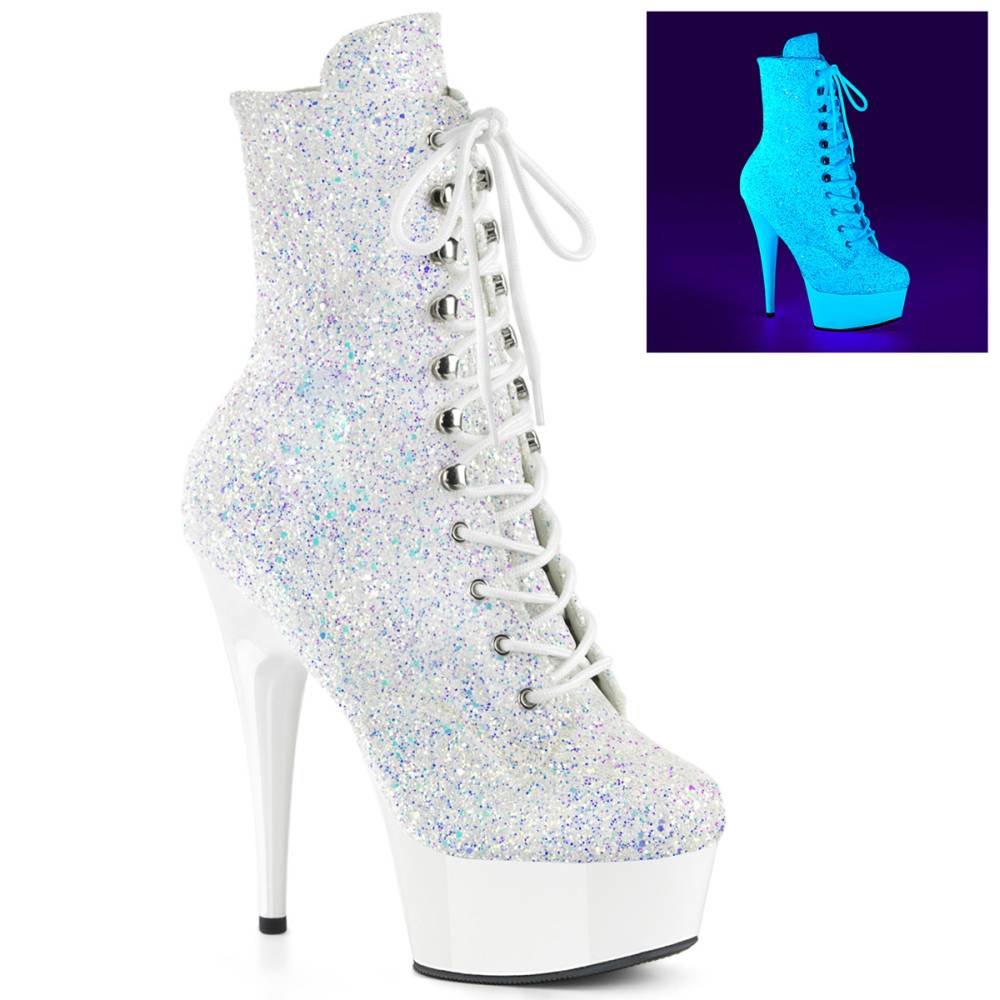 Pleaser - DELIGHT-1020LG Plateau Laarzen - Wit